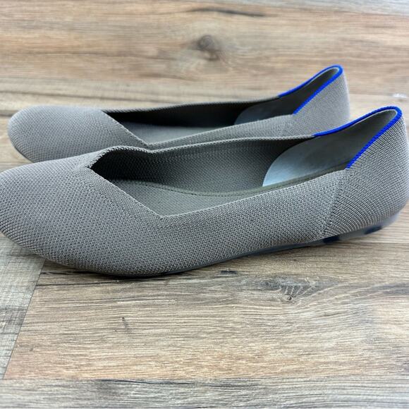 ROTHY'S The Flat Round Toe Flax Birdseye  Brown Comfort Ballet Flats lik… - Picture 4 of 9